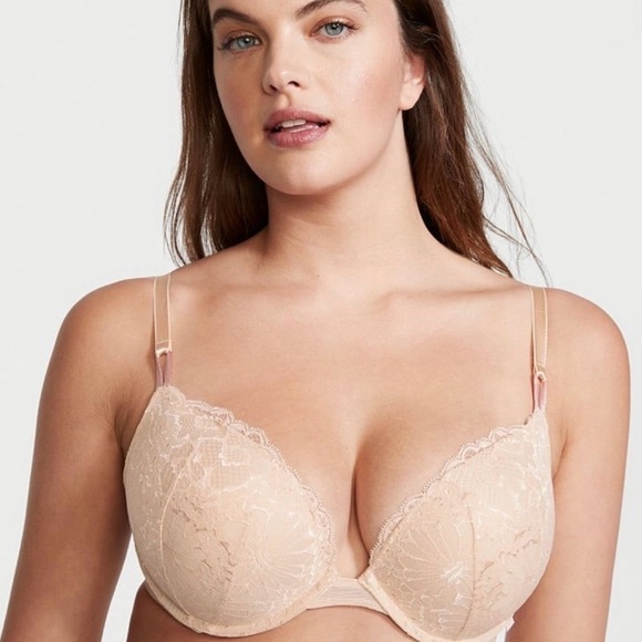Victoria's Secret Beige Lace T-Shirt Bra - Picture 2 of 5